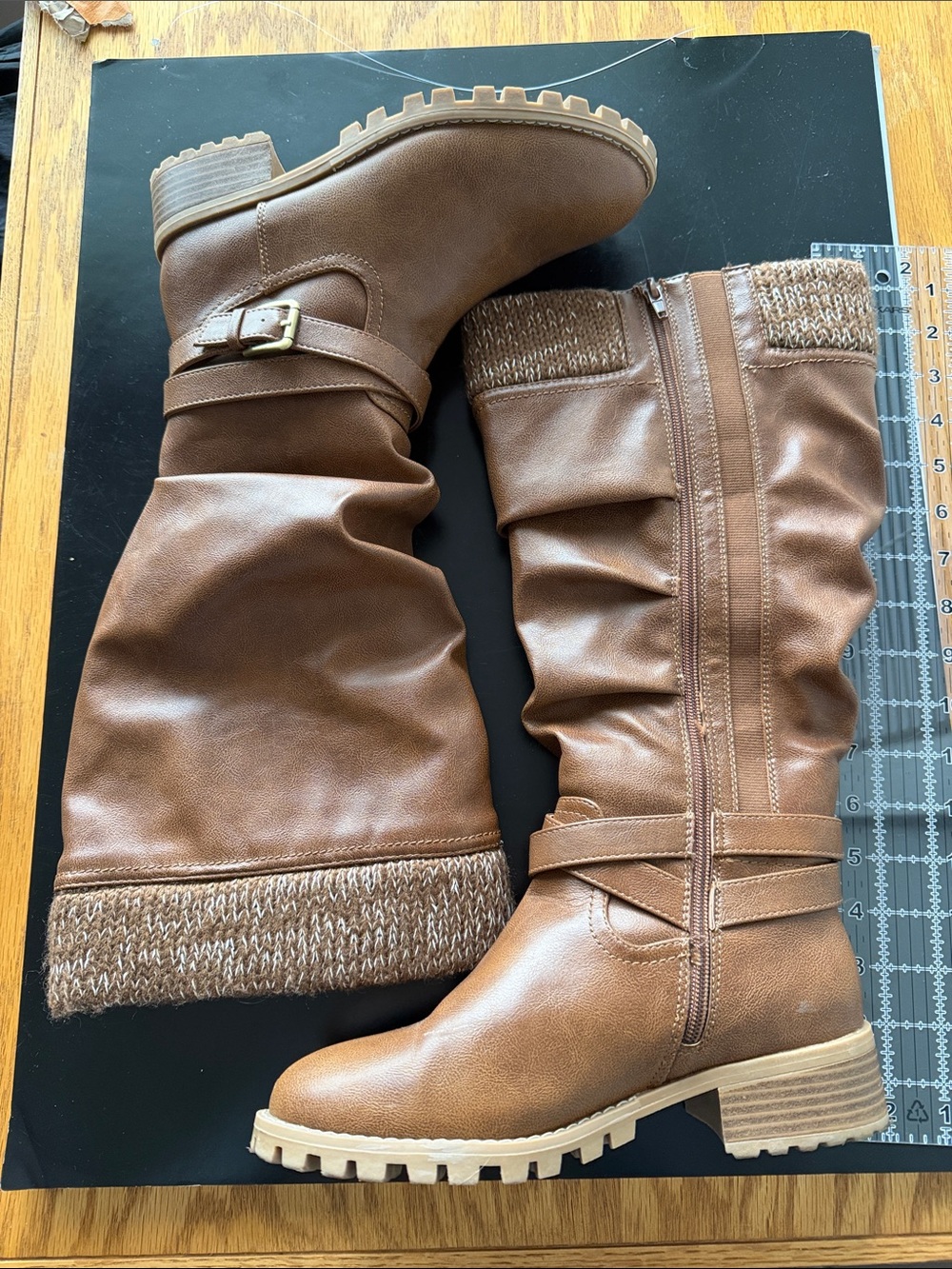 Maurice’s Women’s Tall Buckle Strap Wide Calf Boots - Brown